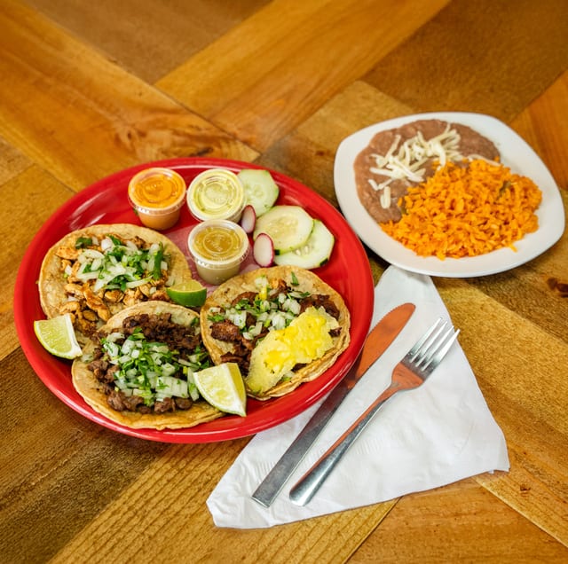 Carnales Tacos Meal.