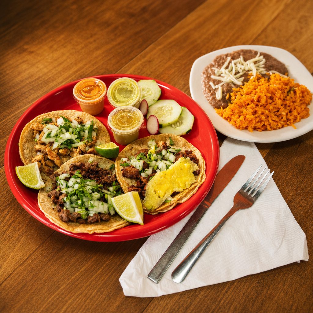 Carnales Tacos Meal.