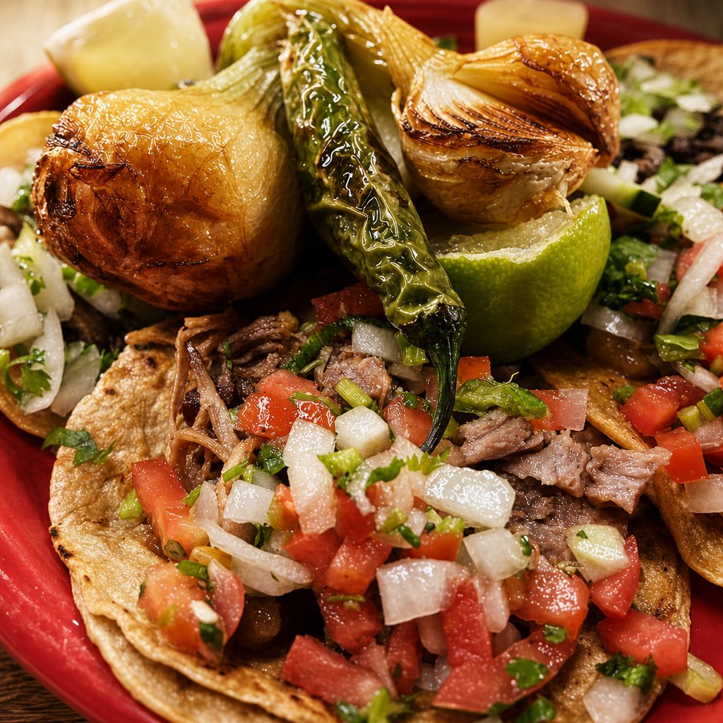 10x25 Street Carnitas Tacos.