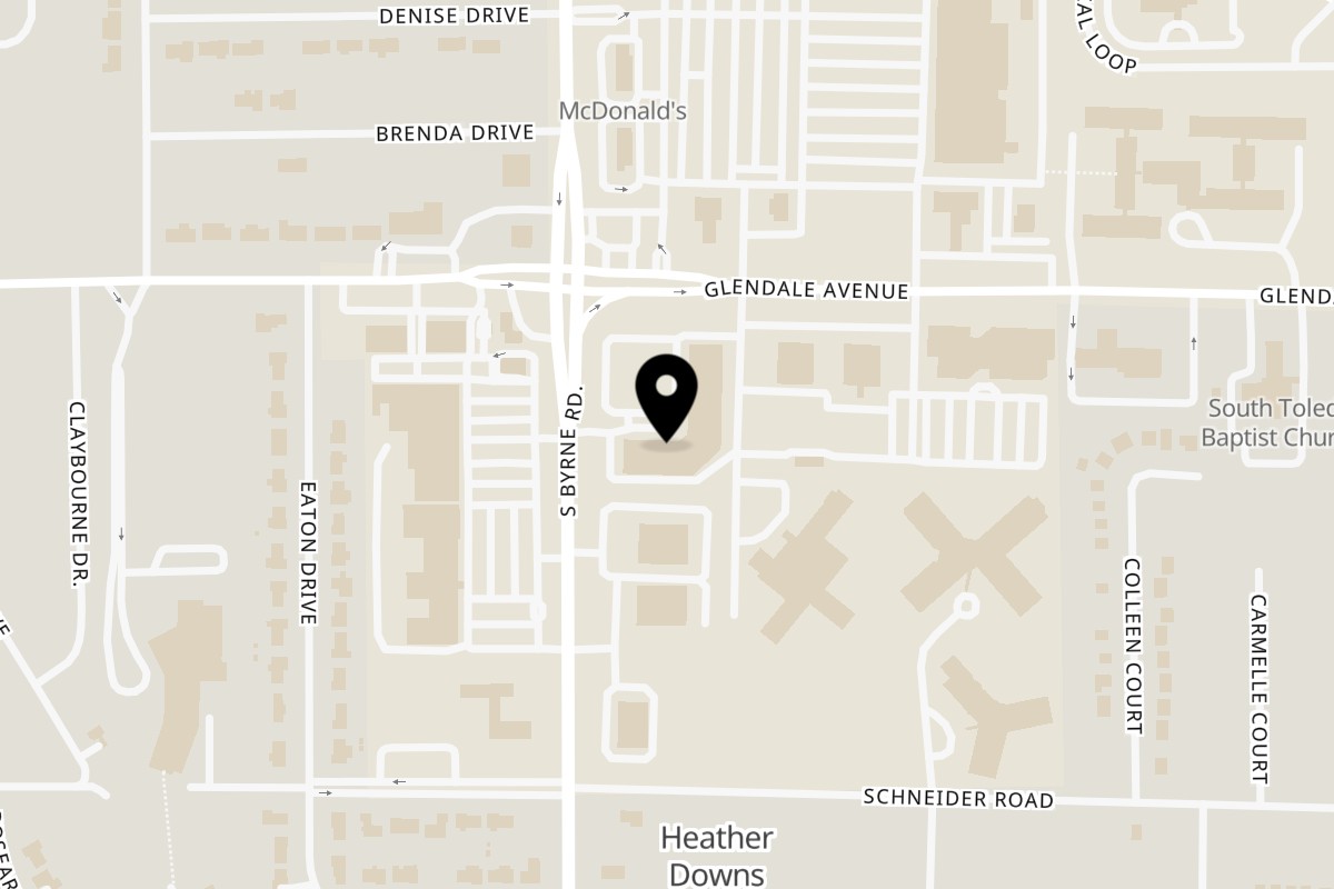 Map showing the location of Carnales Taqueria Byrne Rd on 1515 S Byrne Rd #115 in Toledo