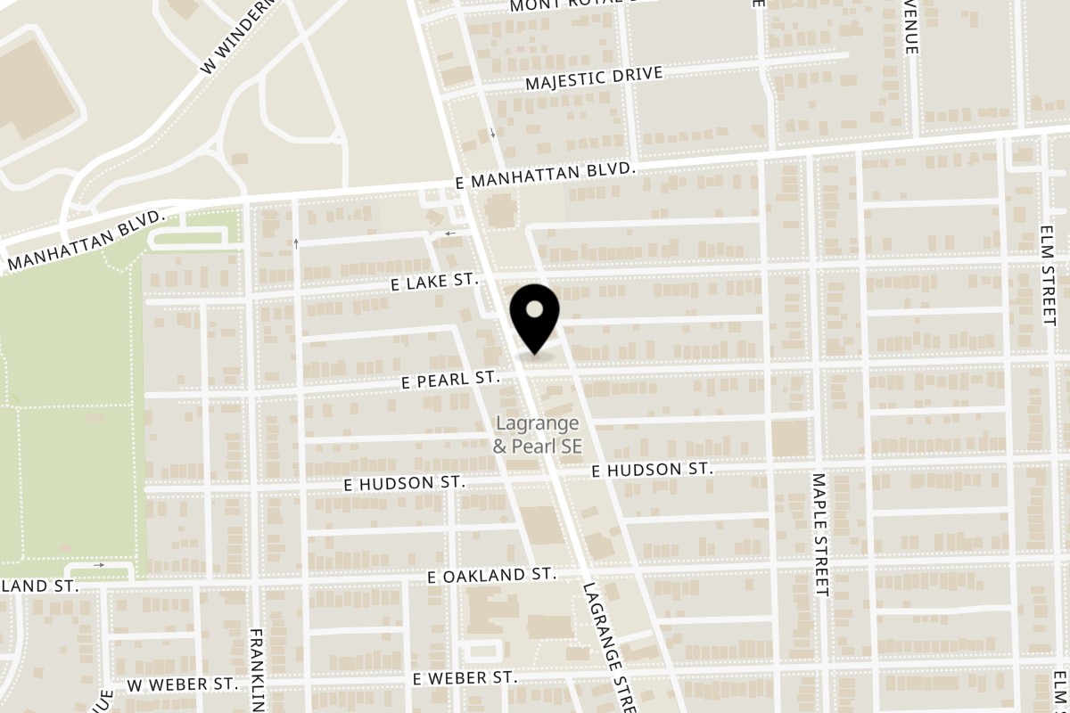 Map showing the location of Carnales Taqueria Toledo on 3370 Lagrange St in Toledo
