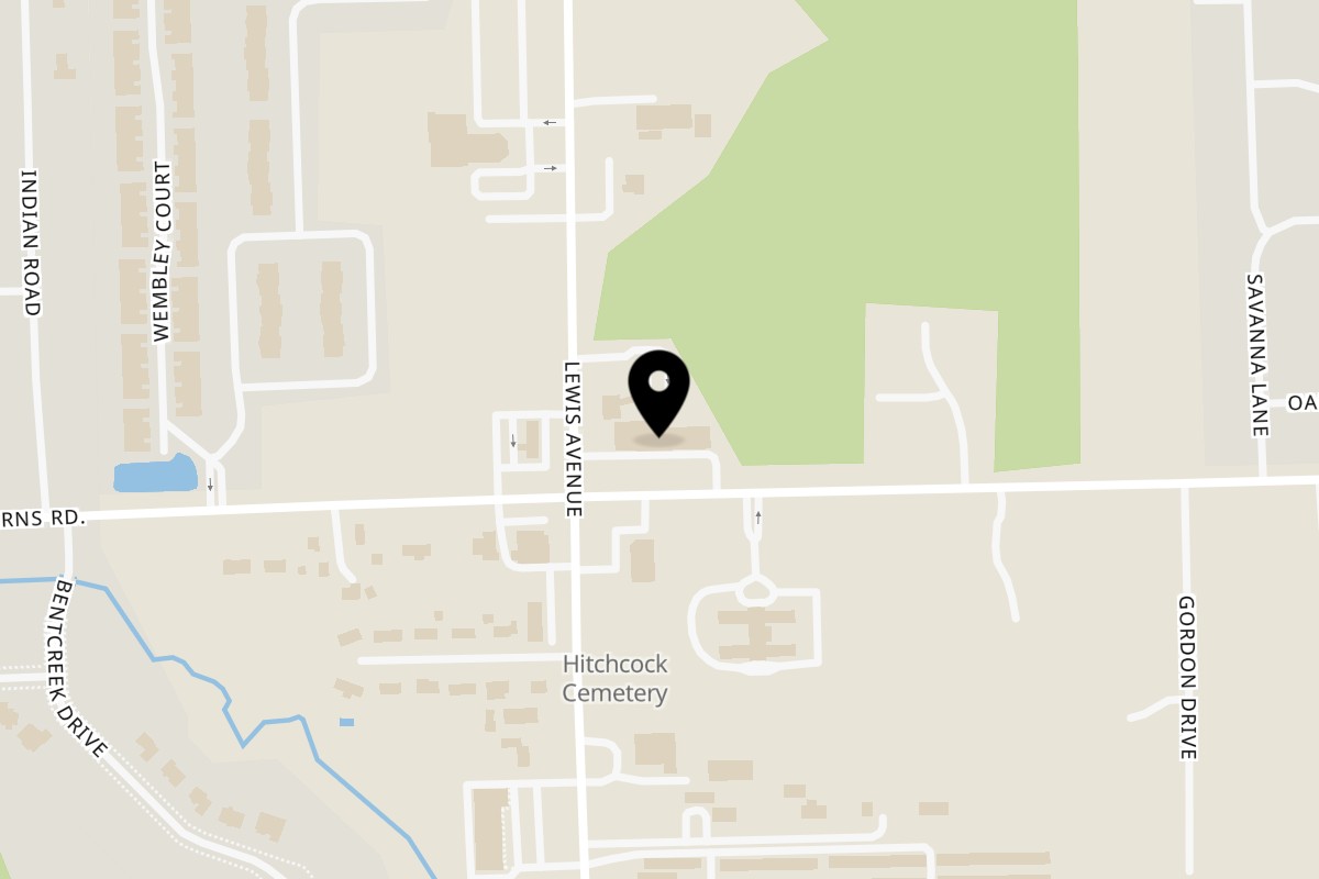 Map showing the location of Carnales Taqueria Temperance on 7400 Lewis Ave unit e in Temperance
